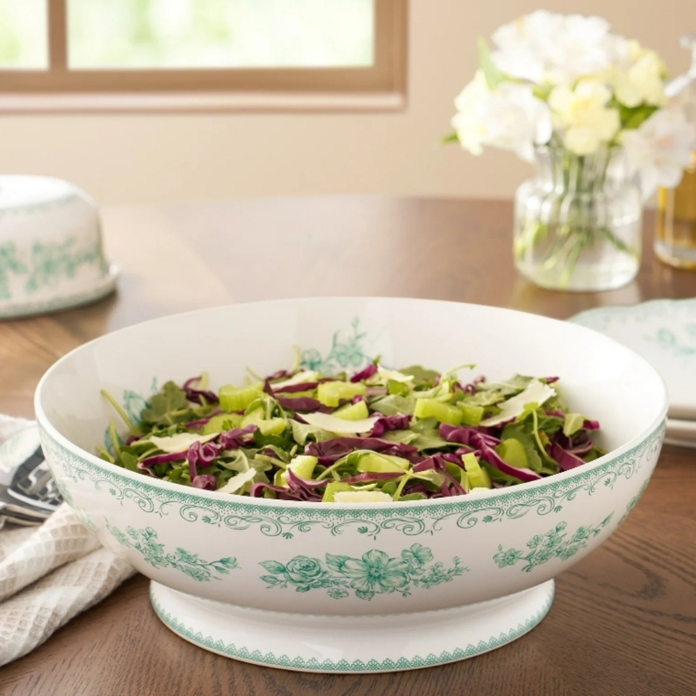 ❤️ New 2025 The Pioneer Woman Agatha  Green Floral Serveware 11" Serving Bowl